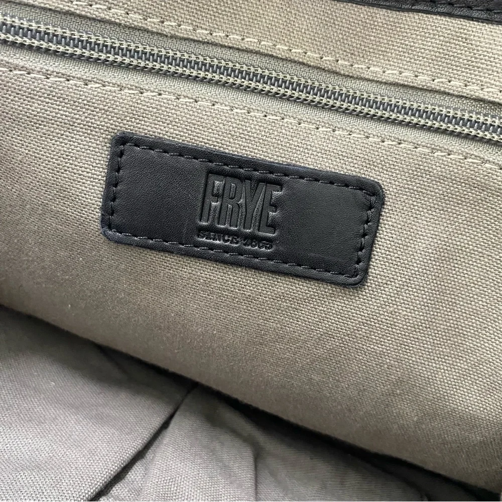 Frye Black Canvas And Leather Crossbody Travel Overnight Scout Bag